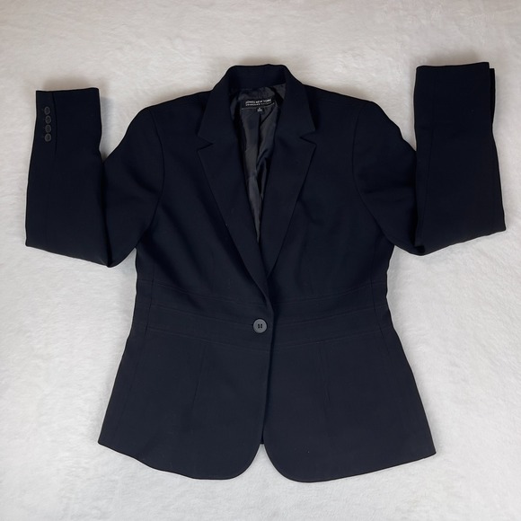 Jones‎ New York Blazer Jacket Womens 8 Black Single Breasted Notch Lapel Vented - Picture 1 of 6
